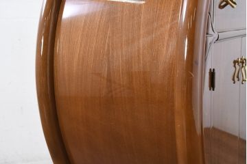 中古　美品!!　希少デザイン　アールヌーヴォー様式　曲線的なデザインが優雅な印象の象嵌入りサイドボード(サイドキャビネット、リビングボード、収納棚、戸棚)(R-081147)
