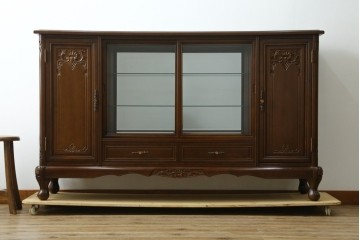 中古　美品　国会議事堂納品の高級家具メーカー　徳田家具　上品な佇まいで存在感のあるサイドボード　(R-081148)
