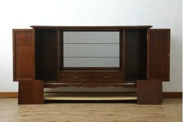 中古　美品　国会議事堂納品の高級家具メーカー　徳田家具　上品な佇まいで存在感のあるサイドボード　(R-081148)