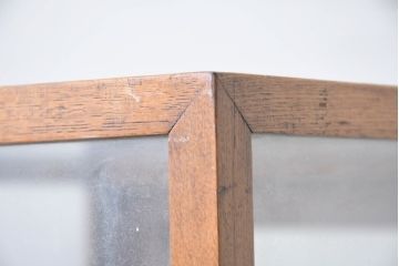 イギリスアンティーク　オーク材　シンプルで飾るものを選ばない縦型ガラスケース(Gケース、ショーケース、ディスプレイケース、コレクションケース、飾り棚、陳列棚、収納棚、キュリオケース、キャビネット、店舗什器、英国)(R-081152)
