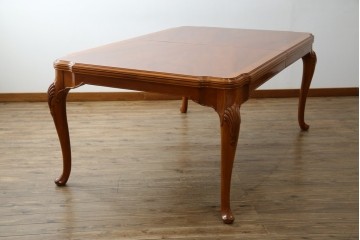 中古　美品　最高級アメリカ家具ブランド　JOHN WIDDICOMB(ジョン ウィディコム)　マホガニー材　保護天板・テーブルパッド付き　格式高い空間を演出する大型ダイニングテーブル　定価約120万円　(R-081156)