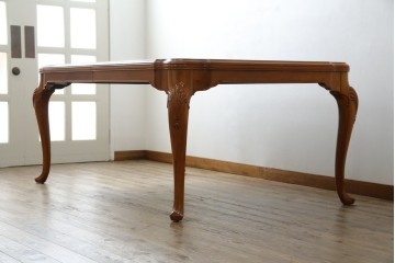 中古　美品　最高級アメリカ家具ブランド　JOHN WIDDICOMB(ジョン ウィディコム)　マホガニー材　保護天板・テーブルパッド付き　格式高い空間を演出する大型ダイニングテーブル　定価約120万円　(R-081156)