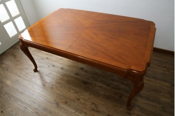 中古　美品　最高級アメリカ家具ブランド　JOHN WIDDICOMB(ジョン ウィディコム)　マホガニー材　保護天板・テーブルパッド付き　格式高い空間を演出する大型ダイニングテーブル　定価約120万円　(R-081156)