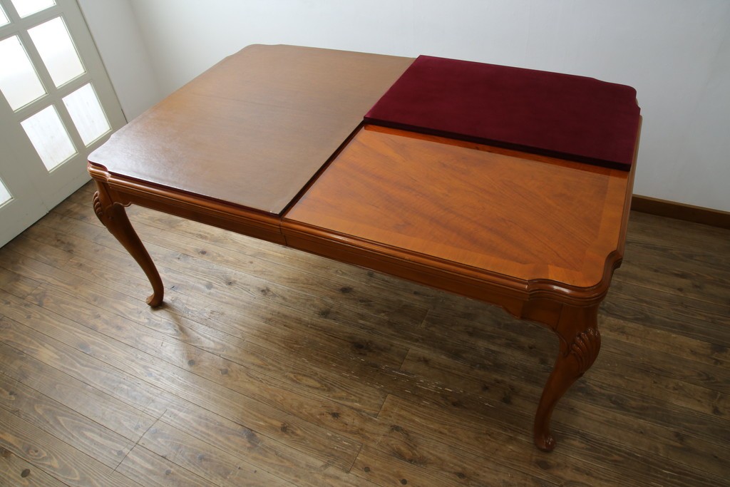 中古　美品　最高級アメリカ家具ブランド　JOHN WIDDICOMB(ジョン ウィディコム)　マホガニー材　保護天板・テーブルパッド付き　格式高い空間を演出する大型ダイニングテーブル　定価約120万円　(R-081156)