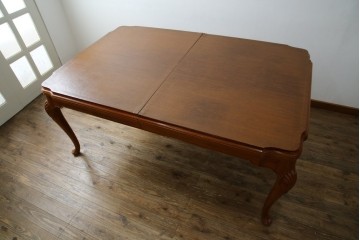 中古　美品　最高級アメリカ家具ブランド　JOHN WIDDICOMB(ジョン ウィディコム)　マホガニー材　保護天板・テーブルパッド付き　格式高い空間を演出する大型ダイニングテーブル　定価約120万円　(R-081156)