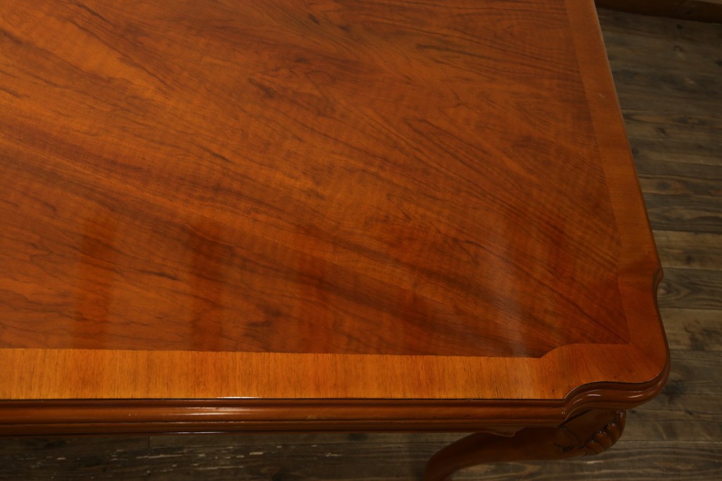 中古　美品　最高級アメリカ家具ブランド　JOHN WIDDICOMB(ジョン ウィディコム)　マホガニー材　保護天板・テーブルパッド付き　格式高い空間を演出する大型ダイニングテーブル　定価約120万円　(R-081156)