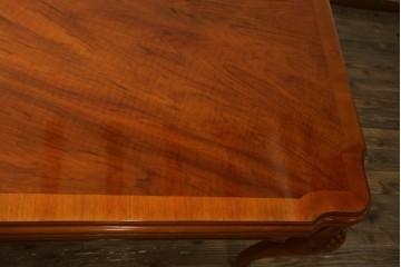 中古　美品　最高級アメリカ家具ブランド　JOHN WIDDICOMB(ジョン ウィディコム)　マホガニー材　保護天板・テーブルパッド付き　格式高い空間を演出する大型ダイニングテーブル　定価約120万円　(R-081156)