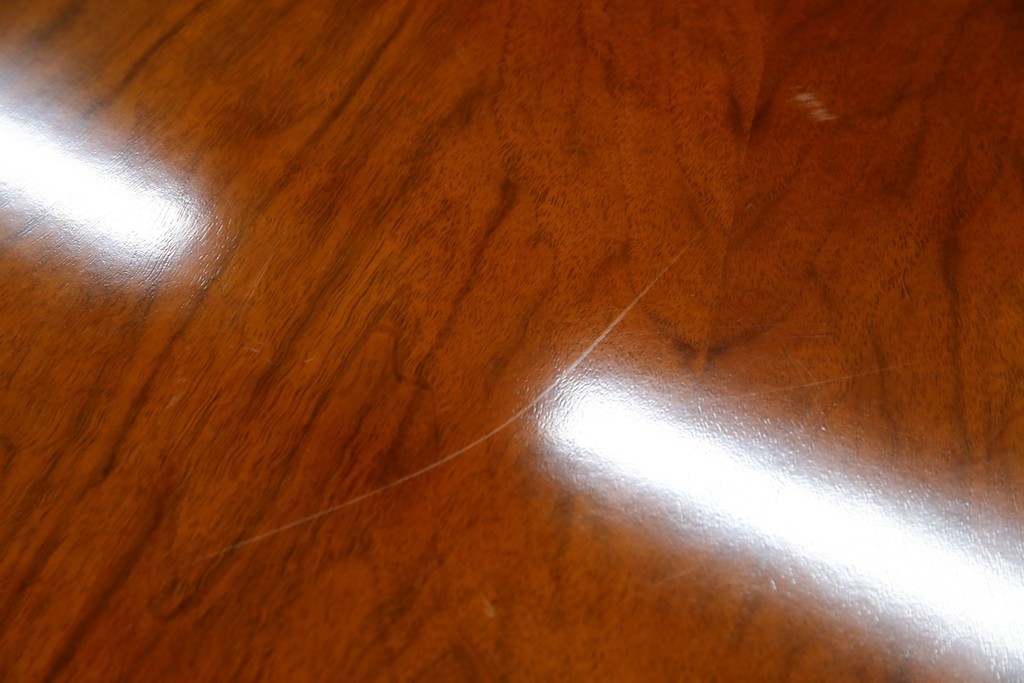 中古　美品　最高級アメリカ家具ブランド　JOHN WIDDICOMB(ジョン ウィディコム)　マホガニー材　保護天板・テーブルパッド付き　格式高い空間を演出する大型ダイニングテーブル　定価約120万円　(R-081156)