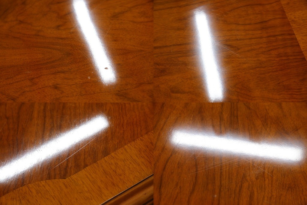 中古　美品　最高級アメリカ家具ブランド　JOHN WIDDICOMB(ジョン ウィディコム)　マホガニー材　保護天板・テーブルパッド付き　格式高い空間を演出する大型ダイニングテーブル　定価約120万円　(R-081156)