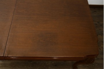 中古　美品　最高級アメリカ家具ブランド　JOHN WIDDICOMB(ジョン ウィディコム)　マホガニー材　保護天板・テーブルパッド付き　格式高い空間を演出する大型ダイニングテーブル　定価約120万円　(R-081156)