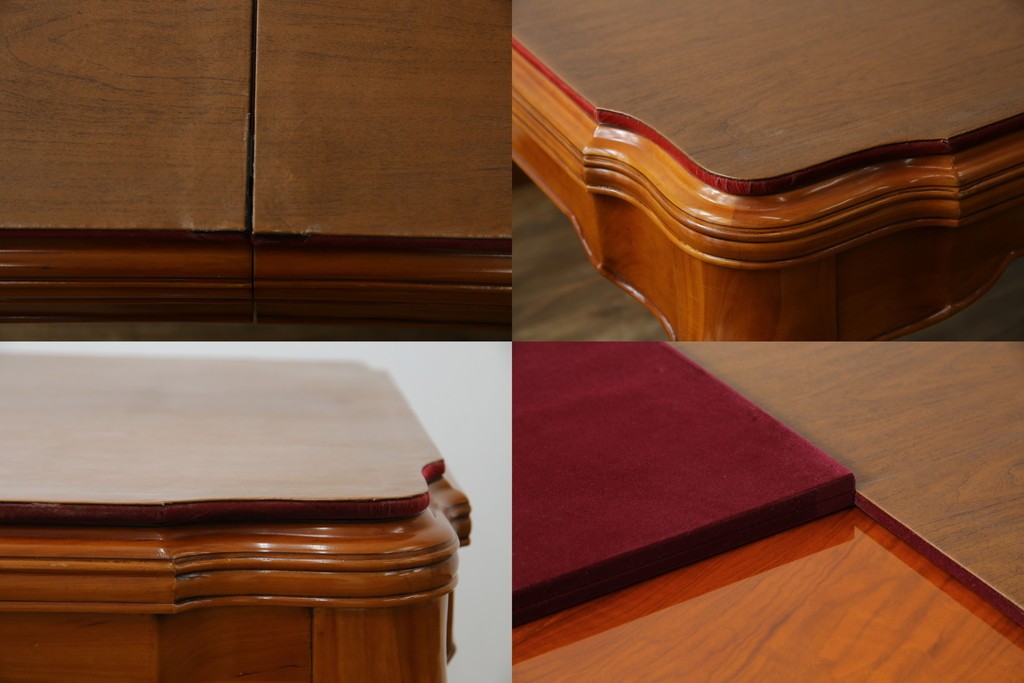 中古　美品　最高級アメリカ家具ブランド　JOHN WIDDICOMB(ジョン ウィディコム)　マホガニー材　保護天板・テーブルパッド付き　格式高い空間を演出する大型ダイニングテーブル　定価約120万円　(R-081156)