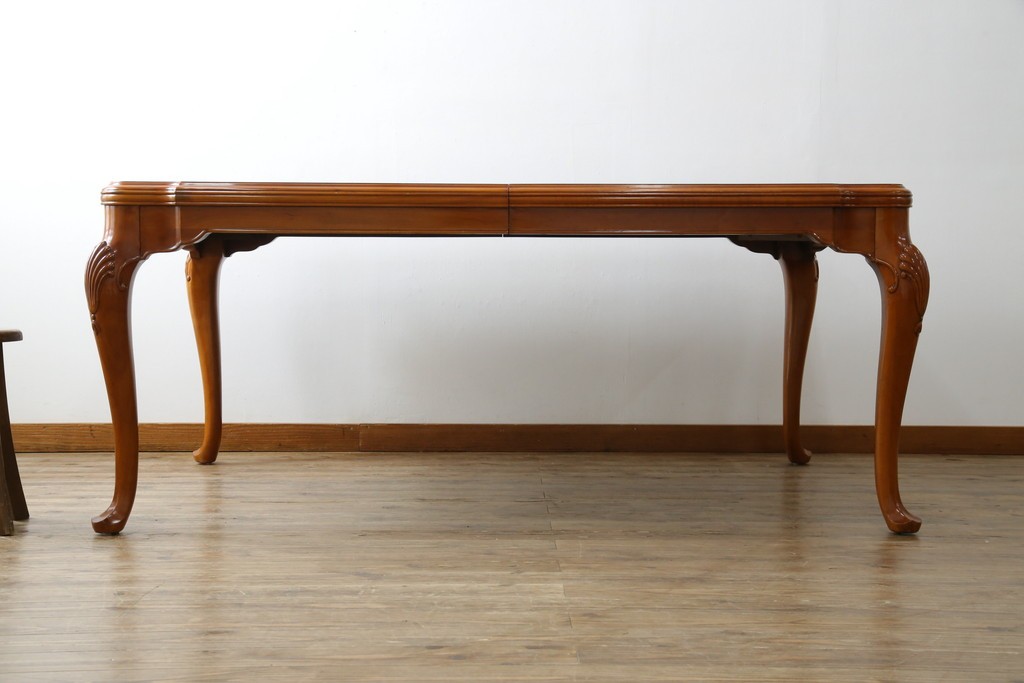 中古　美品　最高級アメリカ家具ブランド　JOHN WIDDICOMB(ジョン ウィディコム)　マホガニー材　保護天板・テーブルパッド付き　格式高い空間を演出する大型ダイニングテーブル　定価約120万円　(R-081156)