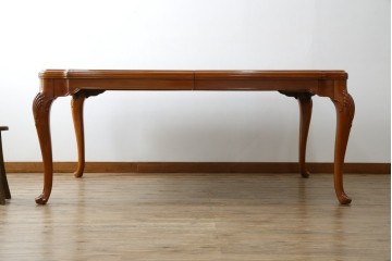 中古　美品　最高級アメリカ家具ブランド　JOHN WIDDICOMB(ジョン ウィディコム)　マホガニー材　保護天板・テーブルパッド付き　格式高い空間を演出する大型ダイニングテーブル　定価約120万円　(R-081156)