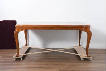 中古　美品　最高級アメリカ家具ブランド　JOHN WIDDICOMB(ジョン ウィディコム)　マホガニー材　格式高い空間を演出する大型ダイニングテーブル(4人掛け、6人掛け、食卓、天板カバー付き)(定価約120万円)(R-081156)