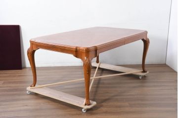 中古　美品　最高級アメリカ家具ブランド　JOHN WIDDICOMB(ジョン ウィディコム)　マホガニー材　格式高い空間を演出する大型ダイニングテーブル(4人掛け、6人掛け、食卓、天板カバー付き)(定価約120万円)(R-081156)