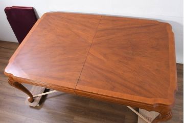 中古　美品　最高級アメリカ家具ブランド　JOHN WIDDICOMB(ジョン ウィディコム)　マホガニー材　格式高い空間を演出する大型ダイニングテーブル(4人掛け、6人掛け、食卓、天板カバー付き)(定価約120万円)(R-081156)
