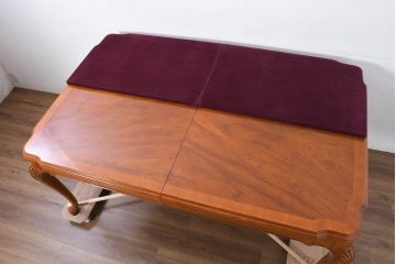 中古　美品　最高級アメリカ家具ブランド　JOHN WIDDICOMB(ジョン ウィディコム)　マホガニー材　格式高い空間を演出する大型ダイニングテーブル(4人掛け、6人掛け、食卓、天板カバー付き)(定価約120万円)(R-081156)