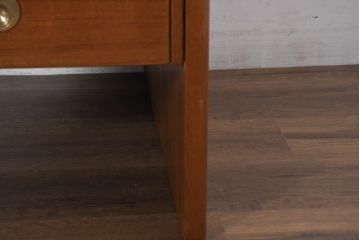 デンマークビンテージ　ディースキャン(D-SCAN)　チーク材　木のぬくもり感じるデザインが魅力的なデスクとチェアのセット(ワークデスク、片袖机、椅子、イス、在宅用、在宅ワーク用、ヴィンテージ)(R-081157)