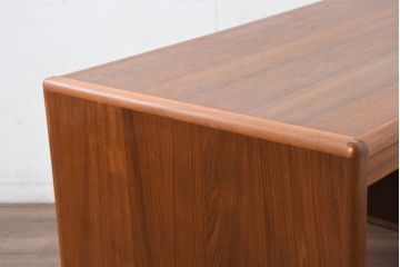 デンマークビンテージ　ディースキャン(D-SCAN)　チーク材　木のぬくもり感じるデザインが魅力的なデスクとチェアのセット(ワークデスク、片袖机、椅子、イス、在宅用、在宅ワーク用、ヴィンテージ)(R-081157)