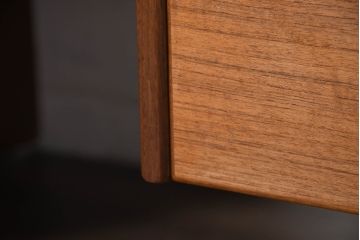 デンマークビンテージ　ディースキャン(D-SCAN)　チーク材　木のぬくもり感じるデザインが魅力的なデスクとチェアのセット(ワークデスク、片袖机、椅子、イス、在宅用、在宅ワーク用、ヴィンテージ)(R-081157)