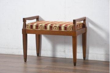 中古　美品　DREXEL HERITAGE(ドレクセルヘリテイジ)　直線的なフォルムが美しいオットマン(スツール、椅子、イス、チェア)(R-081158)