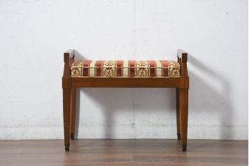 中古　美品　DREXEL HERITAGE(ドレクセルヘリテイジ)　直線的なフォルムが美しいオットマン(スツール、椅子、イス、チェア)(R-081158)
