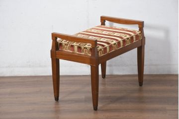 中古　美品　DREXEL HERITAGE(ドレクセルヘリテイジ)　直線的なフォルムが美しいオットマン(スツール、椅子、イス、チェア)(R-081158)