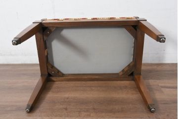 中古　美品　DREXEL HERITAGE(ドレクセルヘリテイジ)　直線的なフォルムが美しいオットマン(スツール、椅子、イス、チェア)(R-081158)