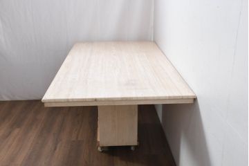 イタリアビンテージ　高級イタリア輸入家具　重厚感あふれる総大理石の大型なダイニングテーブル(4人掛け、6人掛け、食卓)(R-081159)