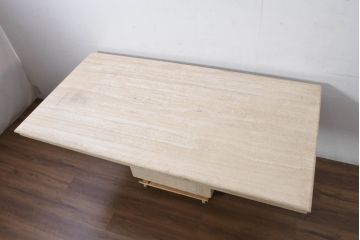 イタリアビンテージ　高級イタリア輸入家具　重厚感あふれる総大理石の大型なダイニングテーブル(4人掛け、6人掛け、食卓)(R-081159)