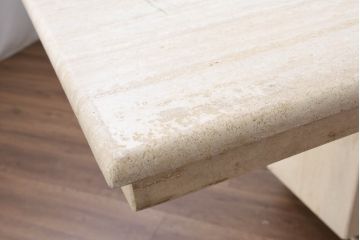 イタリアビンテージ　高級イタリア輸入家具　重厚感あふれる総大理石の大型なダイニングテーブル(4人掛け、6人掛け、食卓)(R-081159)