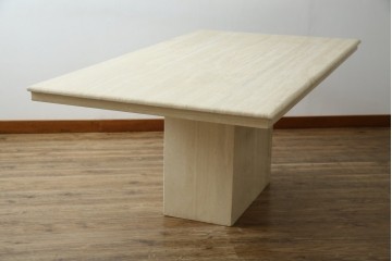 イタリアビンテージ　高級イタリア輸入家具　重厚感あふれる総大理石の大型なダイニングテーブル　(R-081159)