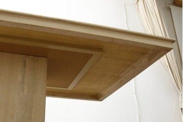 イタリアビンテージ　高級イタリア輸入家具　重厚感あふれる総大理石の大型なダイニングテーブル　(R-081159)