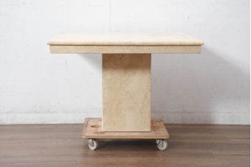 イタリアビンテージ　高級イタリア輸入家具　重厚感あふれる総大理石のコーヒーテーブル(センターテーブル、リビングテーブル、カフェテーブル)(R-081160)