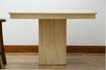 イタリアビンテージ　高級イタリア輸入家具　重厚感あふれる総大理石のコーヒーテーブル(センターテーブル、リビングテーブル、カフェテーブル)(R-081160)