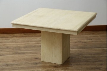 イタリアビンテージ　高級イタリア輸入家具　重厚感あふれる総大理石のコーヒーテーブル(センターテーブル、リビングテーブル、カフェテーブル)(R-081160)