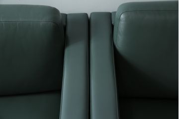 アメリカビンテージ　高級輸入家具　Knoll(ノル)　フィスターコレクション　総革の贅沢な1人掛けラウンジソファ4脚セット(レザー、一人掛け、1Pソファ、アームソファ、ヴィンテージ、ノール、バラ売り可能)(現行定価4脚で約280万円)(R-081163)