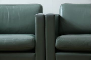 アメリカビンテージ　高級輸入家具　Knoll(ノル)　フィスターコレクション　総革の贅沢な1人掛けラウンジソファ4脚セット(レザー、一人掛け、1Pソファ、アームソファ、ヴィンテージ、ノール、バラ売り可能)(現行定価4脚で約280万円)(R-081163)
