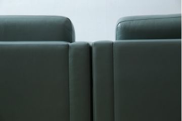 アメリカビンテージ　高級輸入家具　Knoll(ノル)　フィスターコレクション　総革の贅沢な1人掛けラウンジソファ4脚セット(レザー、一人掛け、1Pソファ、アームソファ、ヴィンテージ、ノール、バラ売り可能)(現行定価4脚で約280万円)(R-081163)