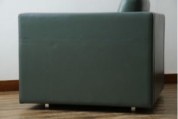 アメリカビンテージ　高級輸入家具　Knoll(ノル)　フィスターコレクション　総革の贅沢な1人掛けラウンジソファ4脚セット(レザー、一人掛け、1Pソファ、アームソファ、ヴィンテージ、ノール、バラ売り可能)(現行定価4脚で約280万円)(R-081163)