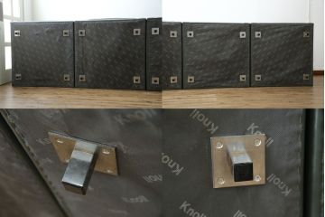 アメリカビンテージ　高級輸入家具　Knoll(ノル)　フィスターコレクション　総革の贅沢な1人掛けラウンジソファ4脚セット(レザー、一人掛け、1Pソファ、アームソファ、ヴィンテージ、ノール、バラ売り可能)(現行定価4脚で約280万円)(R-081163)