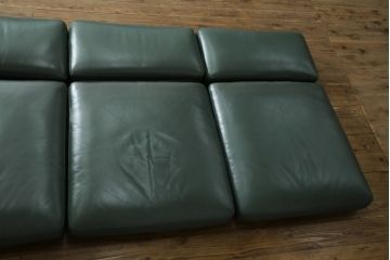 アメリカビンテージ　高級輸入家具　Knoll(ノル)　フィスターコレクション　総革の贅沢な1人掛けラウンジソファ4脚セット(レザー、一人掛け、1Pソファ、アームソファ、ヴィンテージ、ノール、バラ売り可能)(現行定価4脚で約280万円)(R-081163)
