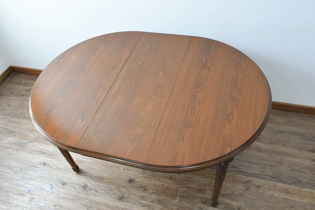 アメリカビンテージ　アメリカンカントリー　上品な装飾が魅力的なエクステンションテーブル　(R-081175)