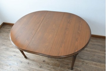 アメリカビンテージ　アメリカンカントリー　上品な装飾が魅力的なエクステンションテーブル　(R-081175)