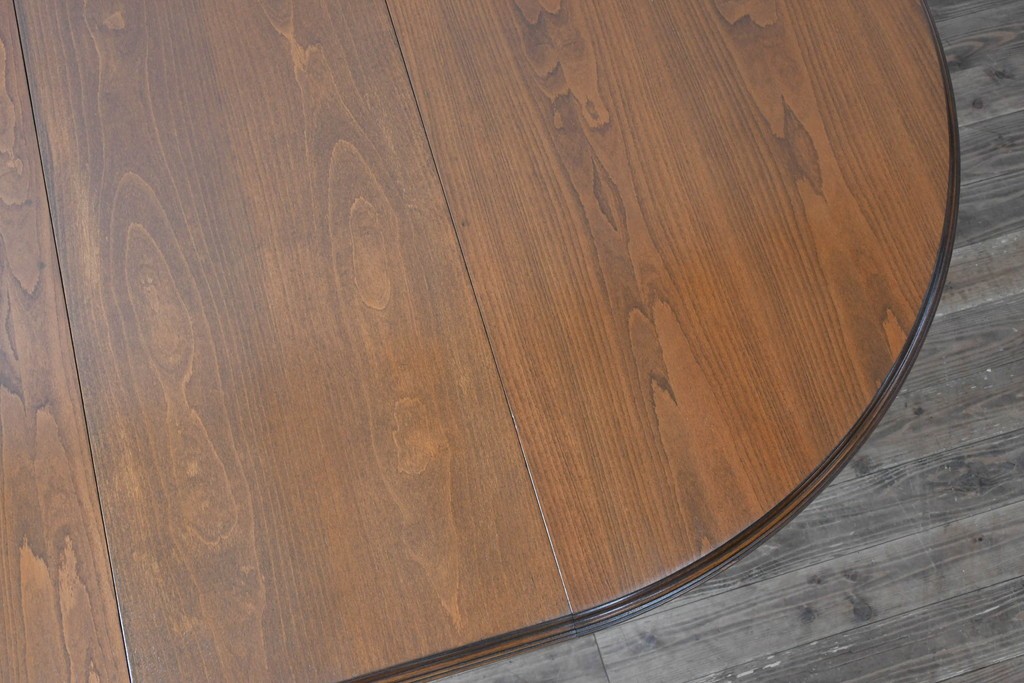 アメリカビンテージ　アメリカンカントリー　上品な装飾が魅力的なエクステンションテーブル　(R-081175)