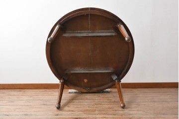 アメリカビンテージ　アメリカンカントリー　上品な装飾が魅力的なエクステンションテーブル　(R-081175)