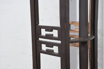 和製アンティーク　希少品!!　鳥取民芸(鳥取民藝)　ペイント仕上げ限定　趣ある和の空間を演出する掛け行燈(掛け行灯、壁掛け照明カバー、シェード、ウォールランプカバー)(R-081182)