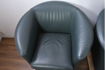 中古　WITTMANN(ヴィットマン)　Paolo Piva(パオロ ピーヴァ)　Aura Armchair(オーラ アームチェア)　本革(レザー)　重厚感と気品を兼ね備えた4脚セット(アームチェア、1人掛けソファ、1Pソファ、バラ売り可能)(定価4脚で約140万円)(R-081186)