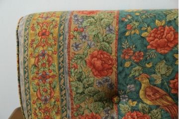 中古　美品　三越百貨店取り扱い　Brugge(ブルージュ)　オーク材　英国カントリースタイルのお部屋におすすめな2人掛けソファ(アームソファ、2Pソファ、二人掛け、ラブソファ)(定価約30万円)(R-081188)