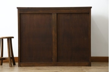 中古　軽井沢彫り　天板リメイク　牡丹の図　繊細な意匠が楽しめるサイドチェスト(サイドボード)(R-081191)